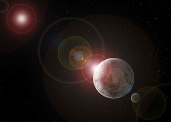 Planet with moon