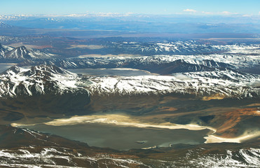 Fototapeta na wymiar Aerial Atacama desert landscape