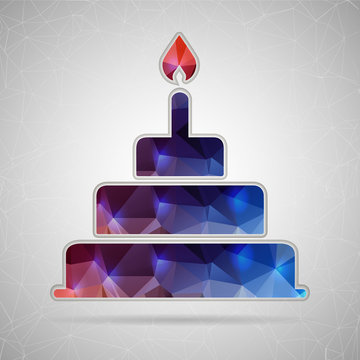 Abstract Creative concept vector icon of cake for Web and Mobile