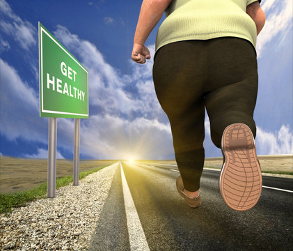 Fat man running