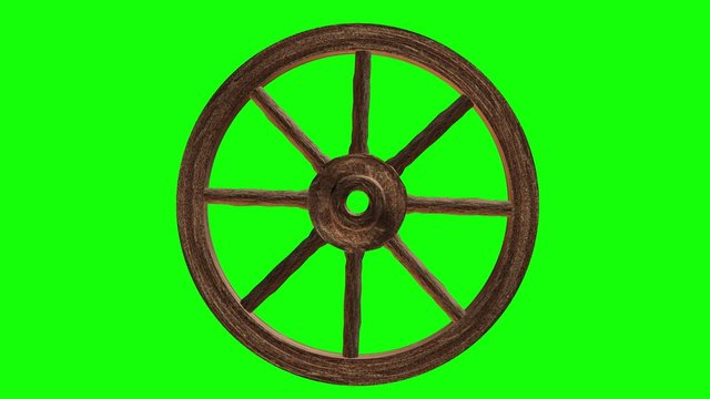 Cart wheel on a green background