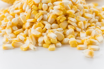 Canned Corn on white background
