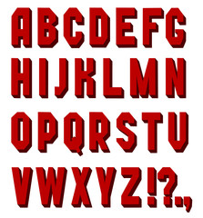 Font chopped red