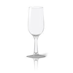 Blank tall transparent photo realistic isolated on white wine