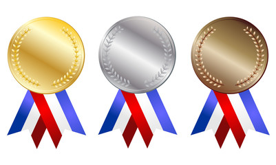 medal gold silver and bronze vector eps 10