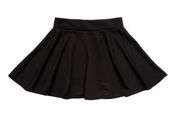black flared skirt