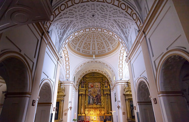 Fototapeta na wymiar Convento de Santa Teresa Basilica Altar Dome Avila Castile Spain