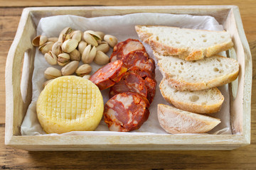 appetizer on wooden desk