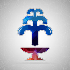 Abstract Creative concept vector icon of fountain for Web and