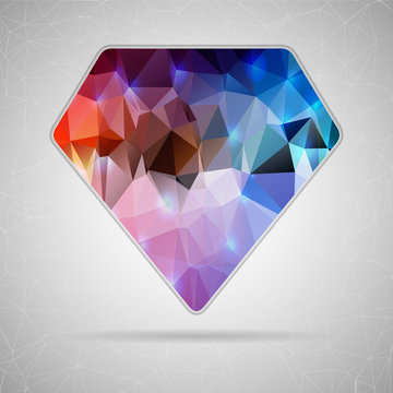 Abstract Creative concept vector icon of diamond for Web and