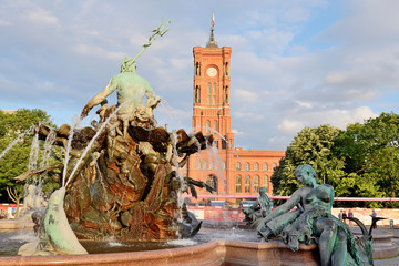Neptune Fountain- Berlin - obrazy, fototapety, plakaty
