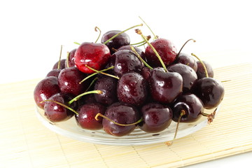 cherry  in pure white background