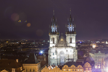 Fototapeta na wymiar Very pretty view on the center cathedral of Prague in Czech Republic