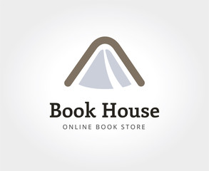 Abstract book house logo template for branding and design