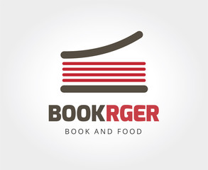 Obraz premium Abstract burger book logo template for branding and design