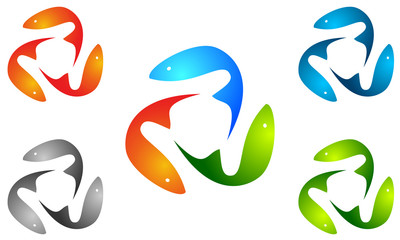 abstract, fish, fishing, sea, vector, logo, design, 