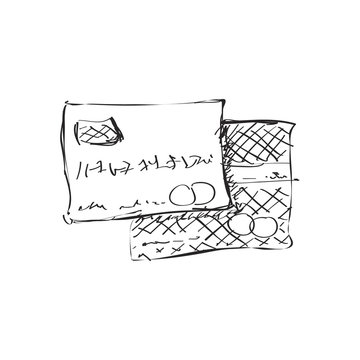 Simple doodle of a bank card