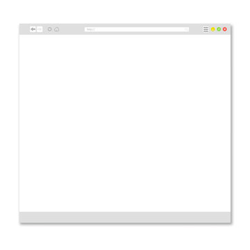 Opened browser window template with shadow