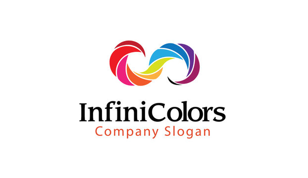Infinity colors logo design illustration
