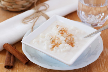Brazilian dessert canjica of white corn