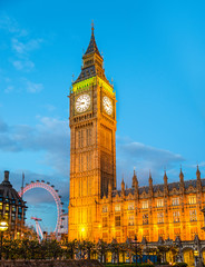 Fototapeta na wymiar The Elizabeth Tower of the Palace of Westminster (Big Ben)