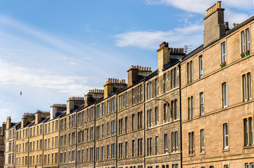 Buildings on Easter road in Edinburgh - Scotland