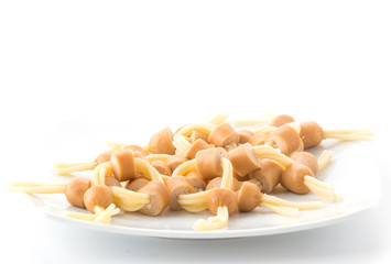 sausage with spagetti noodle