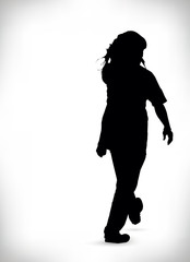 Black silhouette of a man isolated on a white background