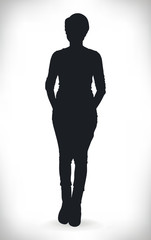 Black silhouette of a woman vector illustration 