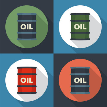 Barrel oil round icon