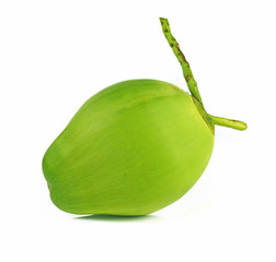 Green coconut Fruit isolated on white background.