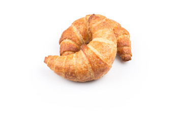 Croissant over white background