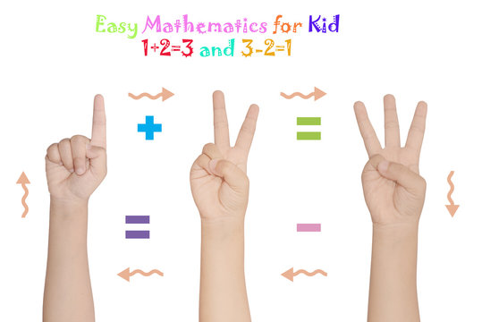 Kid hand with mathermetics