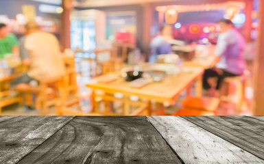   Customer at restaurant blur background with bokeh