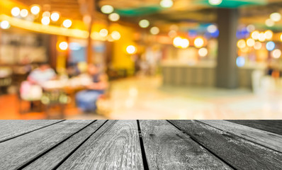 blurred image of shopping mall and restaurant.