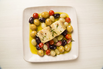 A typical Portuguese dish with codfish called Bacalhau do Porto