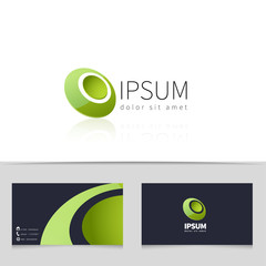 Creative abstract logo design with business card template. Trendy concept logotype for your company. Vector illustration.