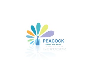 Vector peacock logo design template. Creative concept logotype for your company.