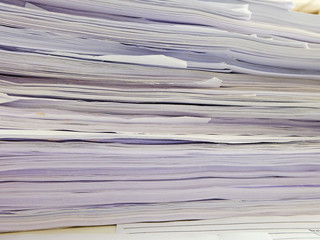 large pile of paper closeup