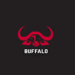 Stylized silhouette of a buffalo. Artistic creative idea. Animals logo design template. Vector illustration.