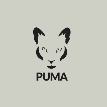 Artistic vector silhouette puma. Stylized idea wild animal icon.