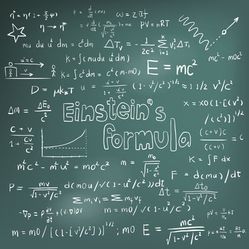 Albert Einstein law and physics mathematical formula equation handwriting