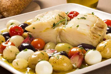 Tuinposter A typical Portuguese dish with codfish called Bacalhau do Porto © paulovilela