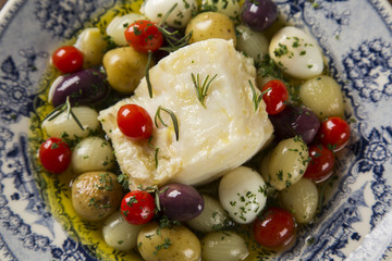 A typical Portuguese dish with codfish called Bacalhau do Porto