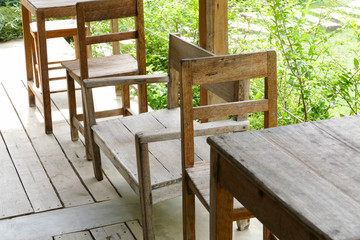 Fototapeta na wymiar wooden table and chair
