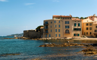 Awesome and very colorful houses in Saint-Tropez in France