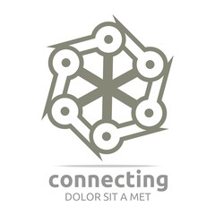 Logo Abstract Star Connecting Design Icon Chains Element Vector