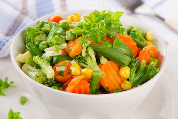 Mixed vegetables in a bowl.