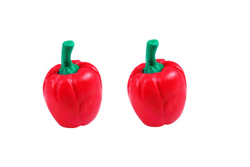 bell pepper model from japanese clay on white background