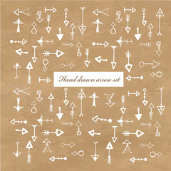 Hand drawn vector isolated  arrow collection.